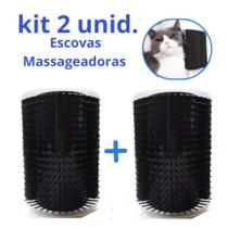 Kit 2 Escovas Tira Pelos Coçador Com Catnip Erva Para Gato Pet