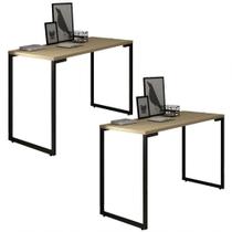 Kit 2 Escrivaninhas 120cm Estilo Industrial New Port Nature