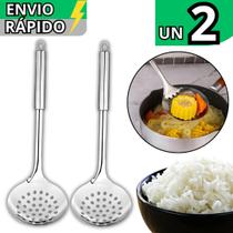 Kit 2 Escumadeira Inox Profissional Resistente Escorrer Alimentos e Frituras ENVIO IMEDIATO Kit 2 Escumadeira Inox Profissional Resistente Escorrer Alimentos e Frituras ENVIO IMEDIATO