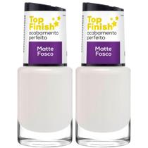 Kit 2 Esmalte Cora Top Finish Efeito Matte Fosco Para Unhas