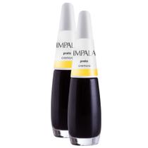 Kit 2 Esmalte Cremoso Impala Cor da Sua Moda Preto