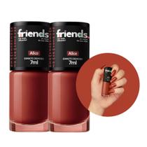 Kit 2 Esmalte Cremoso Terracota Marrom Avermelhado Alice Friends 7ml Cor Vibrante Kit 2 Esmalte Cremoso Terracota Marrom Avermelhado Alice Friends 7ml Cor Vibrante