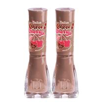 Kit 2 Esmalte Dailus Choco Cherry Cremoso Cor Mocha Mousse 8ml