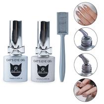 Kit 2 Esmalte Gel Olho de Gato Magnético Imã, Bella Rosa Manicure Nail Art Nail Designer Unhas Decoradas Kit 2 Esmalte Gel Olho de Gato Magnético Imã, Bella Rosa Manicure Nail Art Nail Designer Unhas Decoradas