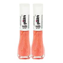 Kit 2 Esmalte Hits Glitter 5Free Cor Diamante Rosa Eterno 8ml