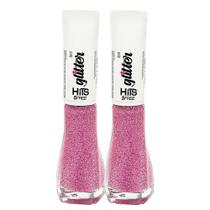 Kit 2 Esmalte Hits Glitter 5Free Cor Diamante Sakura 8ml