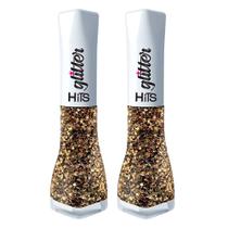 Kit 2 Esmalte Hits Glitter Cor Nova Iorque 8ml