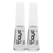 Kit 2 Esmalte Novo Toque Branco Cintilante 8ml