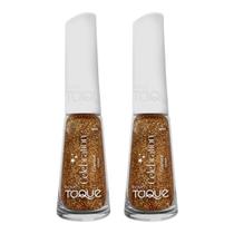 Kit 2 Esmalte Novo Toque Celebration Glitter Cor Glamour 8ml