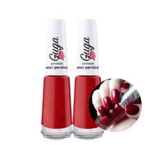 Kit 2 Esmalte para Unhas Cor Vermelho Amor Perolado 504 8ml Guga