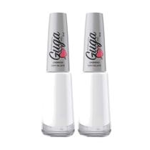 Kit 2 Esmalte para Unhas Cremoso Cor Copo de Leite Branco 8ml Guga