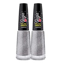 Kit 2 Esmalte para Unhas Sublime Cor Filha Única Glitter 702 8ml Guga