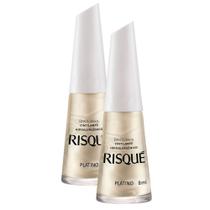Kit 2 Esmalte Risqué Cintilante Platino com 8ml