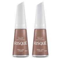 Kit 2 Esmalte Risqué Cor Linda, Leve e Nude com 8ml