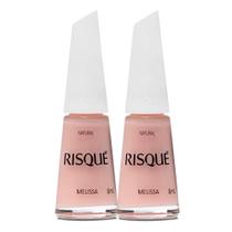 Kit 2 Esmalte Risqué Cor Melissa Natural Hipoalergênico com 8ml