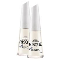 Kit 2 Esmalte Risqué Cor Renda Natural Hipoalergênico com 8ml