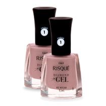 Kit 2 Esmalte Risqué Diamond Gel Cor Noz Moscada 9,5ml