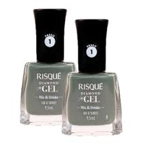 Kit 2 Esmalte Risqué Diamond Gel Mix & Drinks Gin e Sunset 9,5ml