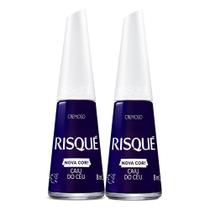 Kit 2 Esmalte Risqué Nova Cor Cremoso Cor Caiu do Céu 8ml