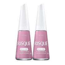Kit 2 Esmalte Risqué Nova Cor Cremoso Cor Clima Tenso Entre Rosas 8ml Kit 2 Esmalte Risqué Nova Cor Cremoso Cor Clima Tenso Entre Rosas 8ml