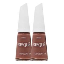 Kit 2 Esmalte Risqué Nudes Cremosos Cor Cappuccino 8ml