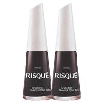 Kit 2 Esmalte Risqué Preto Cremoso Eu Sou Esse Glamour Todo 8ml