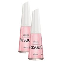 Kit 2 Esmalte Risqué Rosas Cintilantes Pérola 8ml