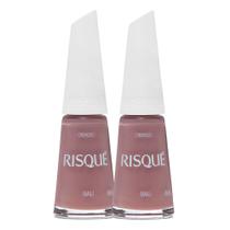 Kit 2 Esmalte Risqué Rosas Cremoso Cor Bali 8ml