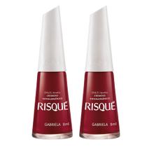 Kit 2 Esmalte Risqué Vermelho Cremoso Gabriela 8ml