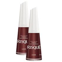 Kit 2 Esmalte Risque Vermelho Cremoso Licor com 8ml