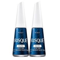 Kit 2 Esmalte Risqué Voltei Hoje Sim Amanhã Talvez Metálico 8ml