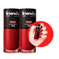 Kit 2 Esmalte Vermelho Cremoso Simone Friends 7ml Cor Vibrante Kit 2 Esmalte Vermelho Cremoso Simone Friends 7ml Cor Vibrante