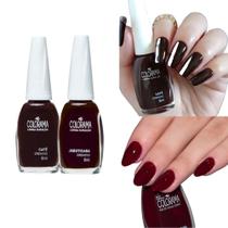 Kit 2 Esmaltes Colorama Tons Marrom e Vinho Café e Jabuticaba 8ml Kit 2 Esmaltes Colorama Tons Marrom e Vinho Café e Jabuticaba 8ml