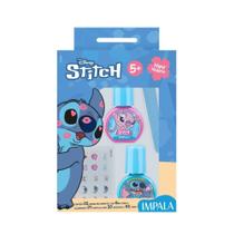 Kit 2 Esmaltes Impala + Lixa E Adesivo Stitch Unha Infantil