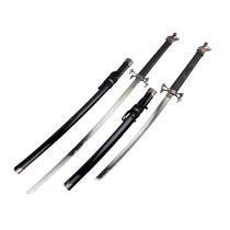 Kit 2 Espadas Katana De Aço Dragão Preto Com Suporte