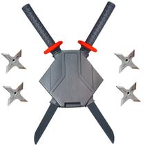 Kit 2 Espadas Ninja Katana De Brinquedo Com Suporte Infantil Grande