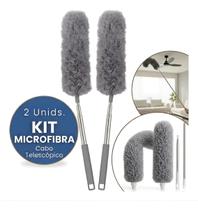 Kit 2 Espanador De Pó Extensível Microfibra Eletrostático