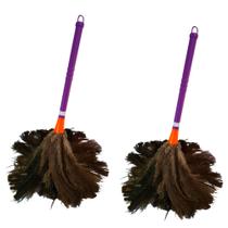 Kit 2 Espanador De Pó Penas De Avestruz Tira Poeira 47 Cm