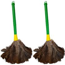 Kit 2 Espanadores De Pó Penas De Avestruz Naturais 38cm