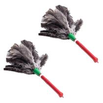 Kit 2 Espanadores Pena Avestruz 30Cm Duster Limpeza Seca Kit 2 Espanadores Pena Avestruz 30Cm Duster Limpeza Seca