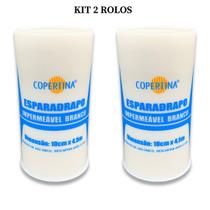 Kit 2 Esparadrapo Impermeável Branco 10cm X 4,5m Atadura