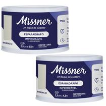 Kit 2 Esparadrapo Impermeável Branco 2,5cm X 4,5m - Missner