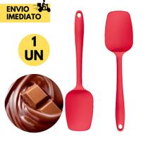 kit 2 Espátula de Silicone Cozinha Vermelha Vai ao Fogo não Risca Panela Antiaderente Utensílio de C