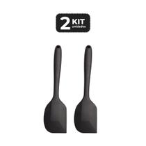 Kit 2 espatula de silicone preta pro 28 cm 230 c Kit 2 espatula de silicone preta pro 28 cm 230 c