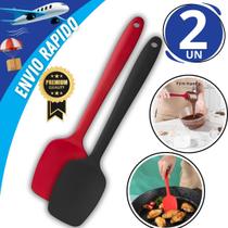 Kit 2 Espátula De Silicone Reta Chapeiro Antiaderente Utensílio de Cozinha Restaurante Casa