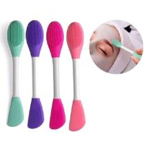 Kit 2 Espátula +escova para lavagem do rosto e aplicação de máscaras faciais reutilizáveis