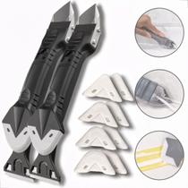 Kit 2 Espátula Removedora de Silicone Rejunte 3 em 1 Acabamento Limpeza Aplicador Ferramenta