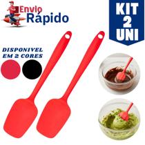 Kit 2 Espátula Reta Silicone 27cm Cozinha Antiaderente Alta Temperatura Versátil Resistente Kit 2 Espátula Reta Silicone 27cm Cozinha Antiaderente Alta Temperatura Versátil Resistente