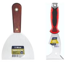 Kit 2 Espátulas Atlas de Aço Inox 1 Multiuso Metalica 6.6cm e 1 Espatula 12,5 cm Para Raspagem E Acabamento Kit 2 Espátulas Atlas de Aço Inox 1 Multiuso Metalica 6.6cm e 1 Espatula 12,5 cm Para Raspagem E Acabamento