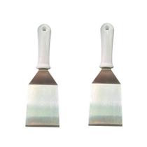 KIT 2 Espátulas Curva 3 Polegadas Inox para Lanches Chapeiro